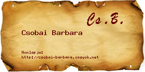 Csobai Barbara névjegykártya